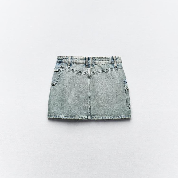 ZARA NWT DENIM CARGO SKIRT TRF - Picture 8 of 11